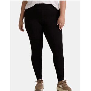 Terra & Sky Women's Plus Cotton High Waist Ankle Length Leggings